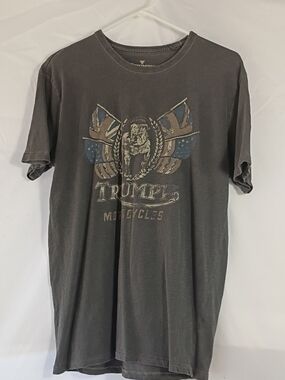 EUC Triumph Motorcycles Bulldog  By Lucky Brand Grey T-Shirt Mens Sz Small